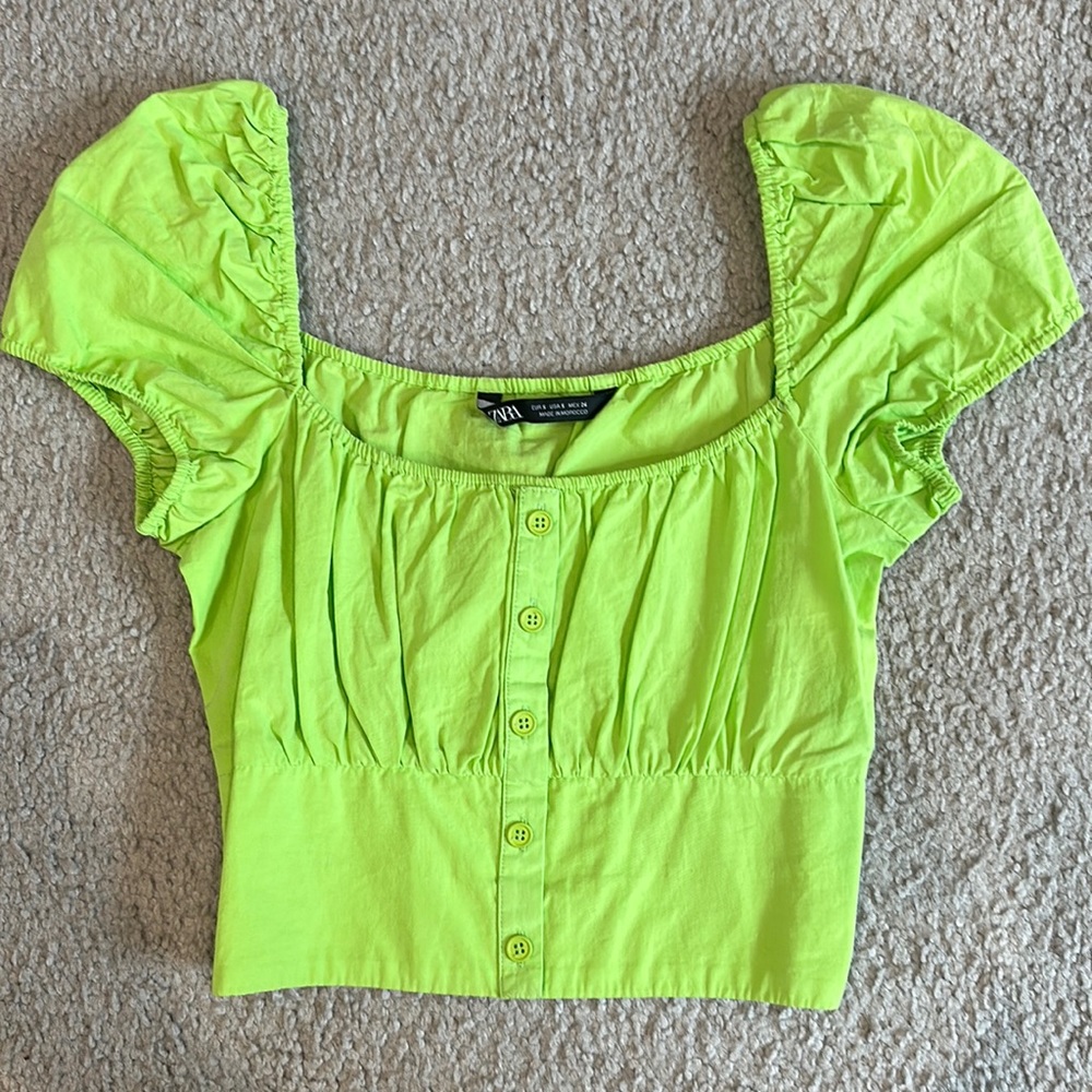 Green Crop Top